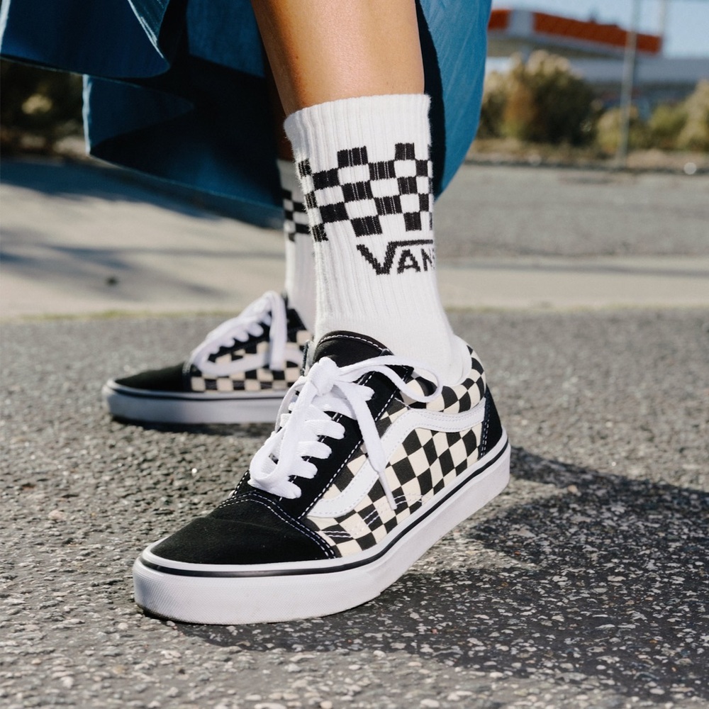 Vans Checkerboard Old Skool Sneakers - Black & White primary check VN0A38G1P0S